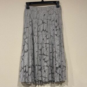 Silver Midi A-Line lace skirt
